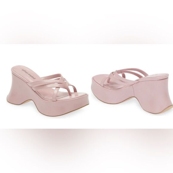NEW Jeffrey Campbell pink Year 3000platform wedges sandals 9.5